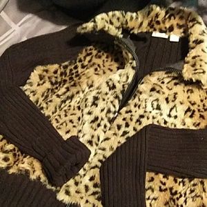 Women's faux cheetah sweater